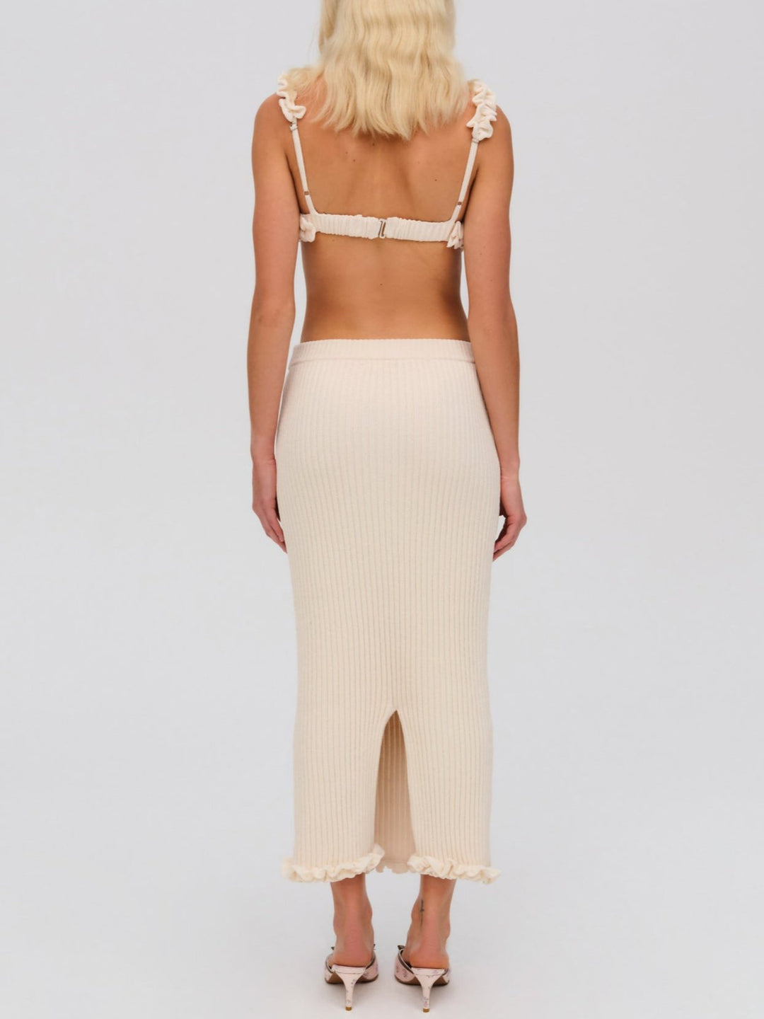 Women Rey Knit Midi Skirt - Cream