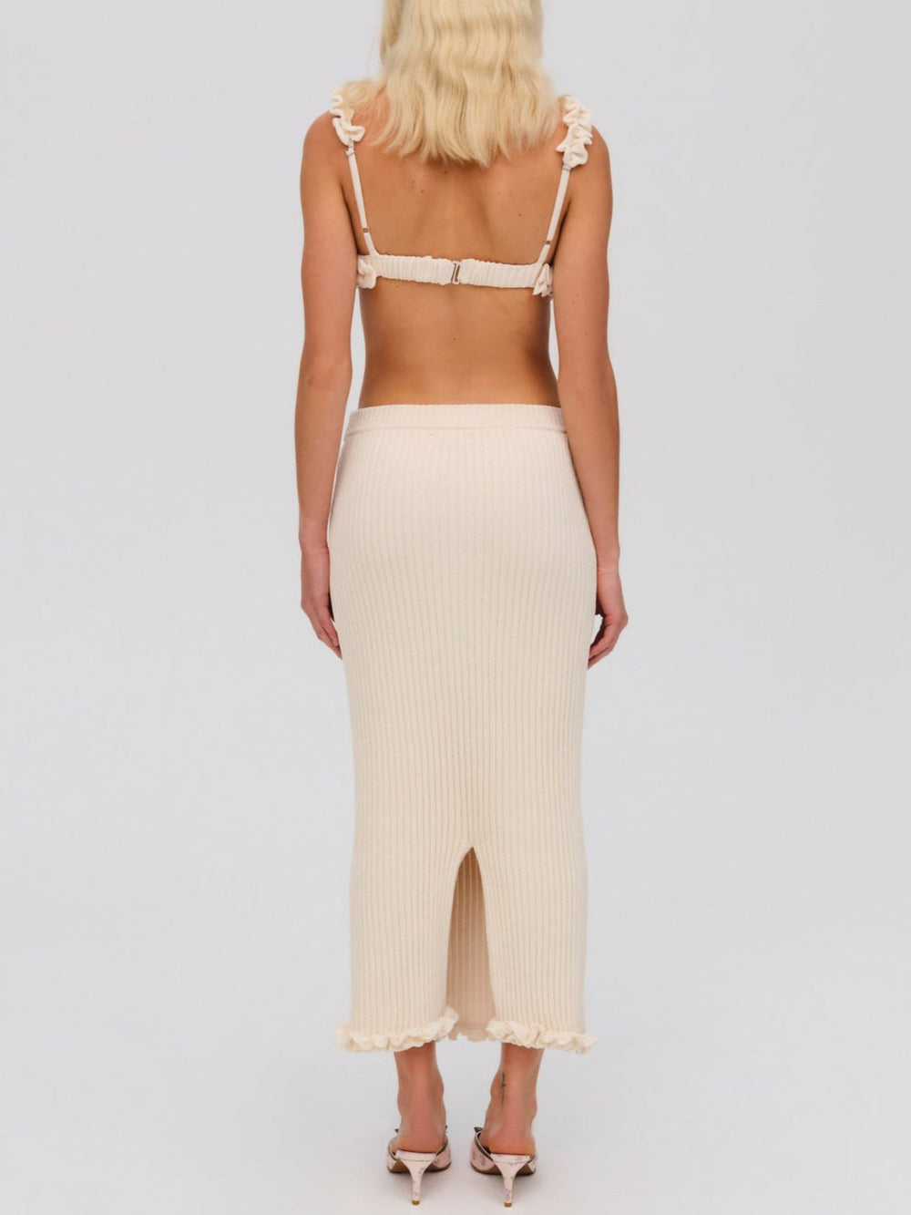 Women Rey Knit Midi Skirt - Cream