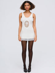 Women Lyon Knit Mini Dress - White