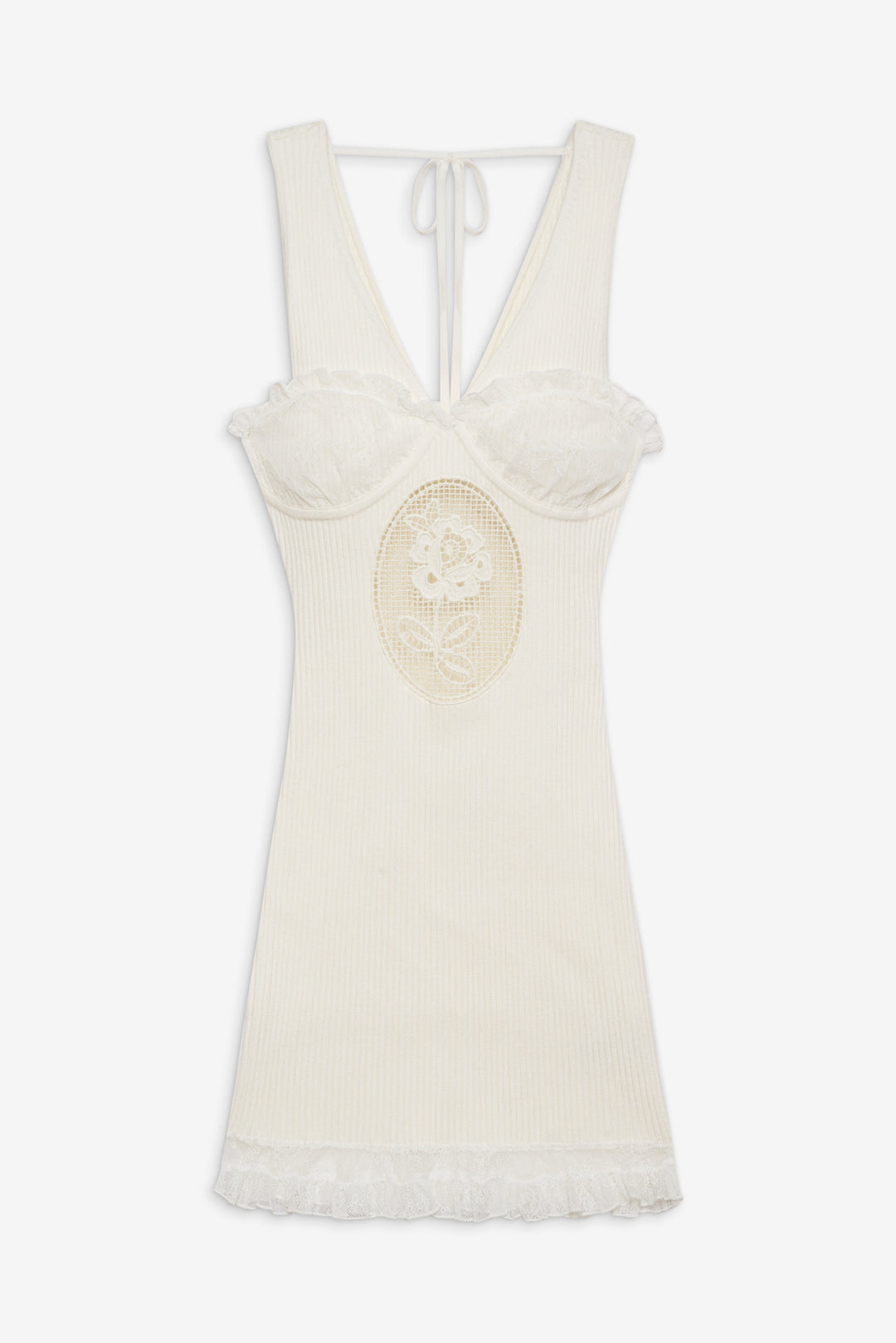 Women Lyon Knit Mini Dress - White