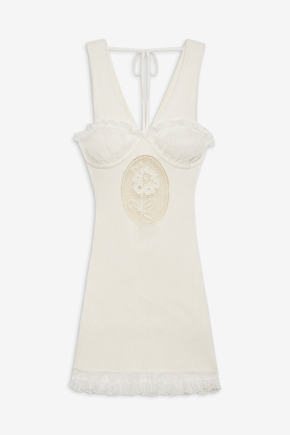 Women Lyon Knit Mini Dress - White