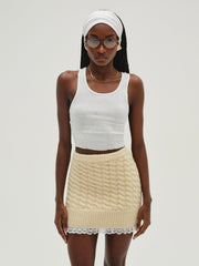 Women Milana Knit Mini Skirt - Cream
