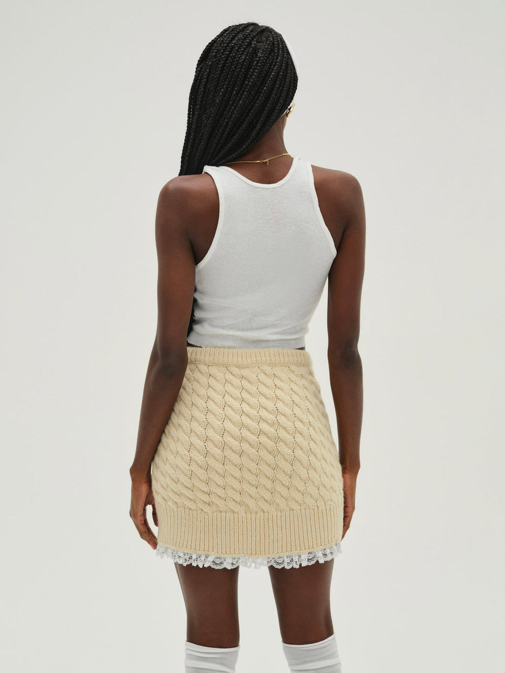 Women Milana Knit Mini Skirt - Cream