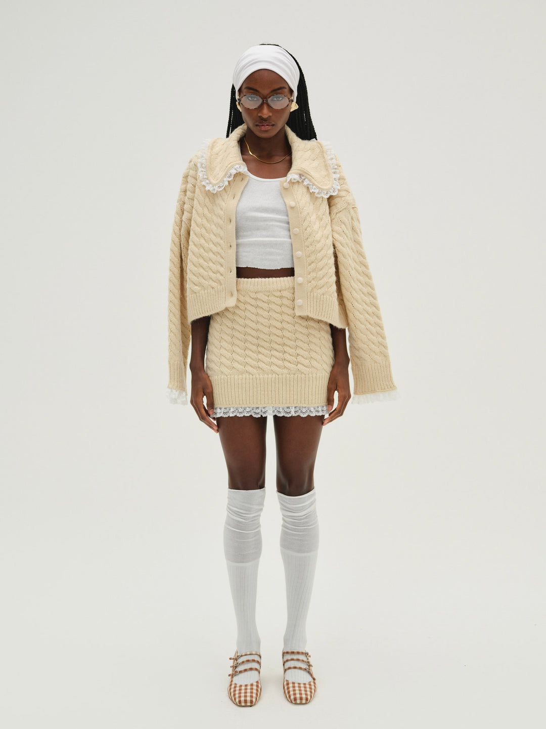 Women Milana Knit Mini Skirt - Cream