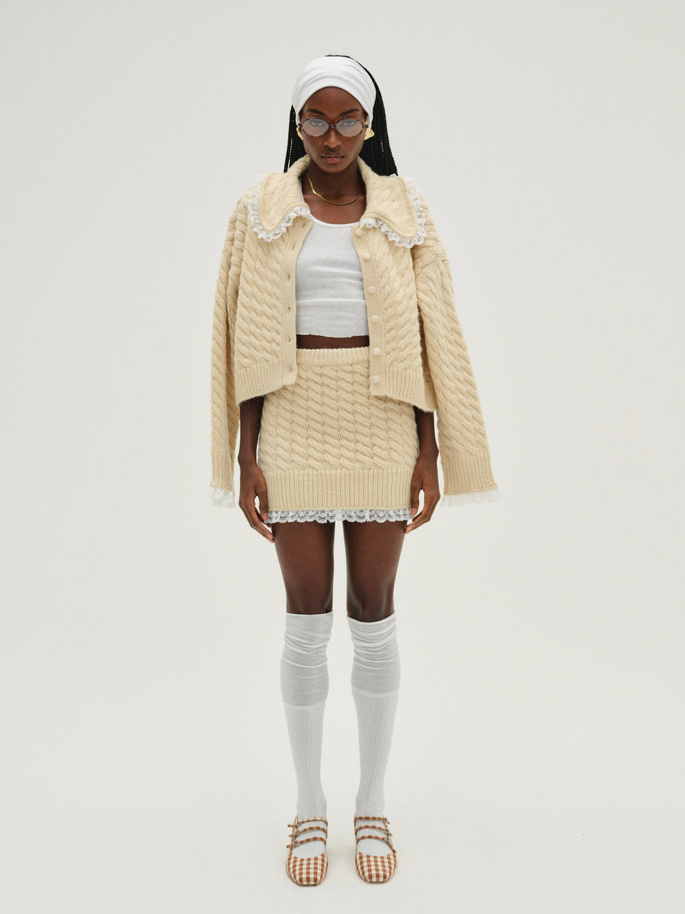 Women Milana Knit Mini Skirt - Cream