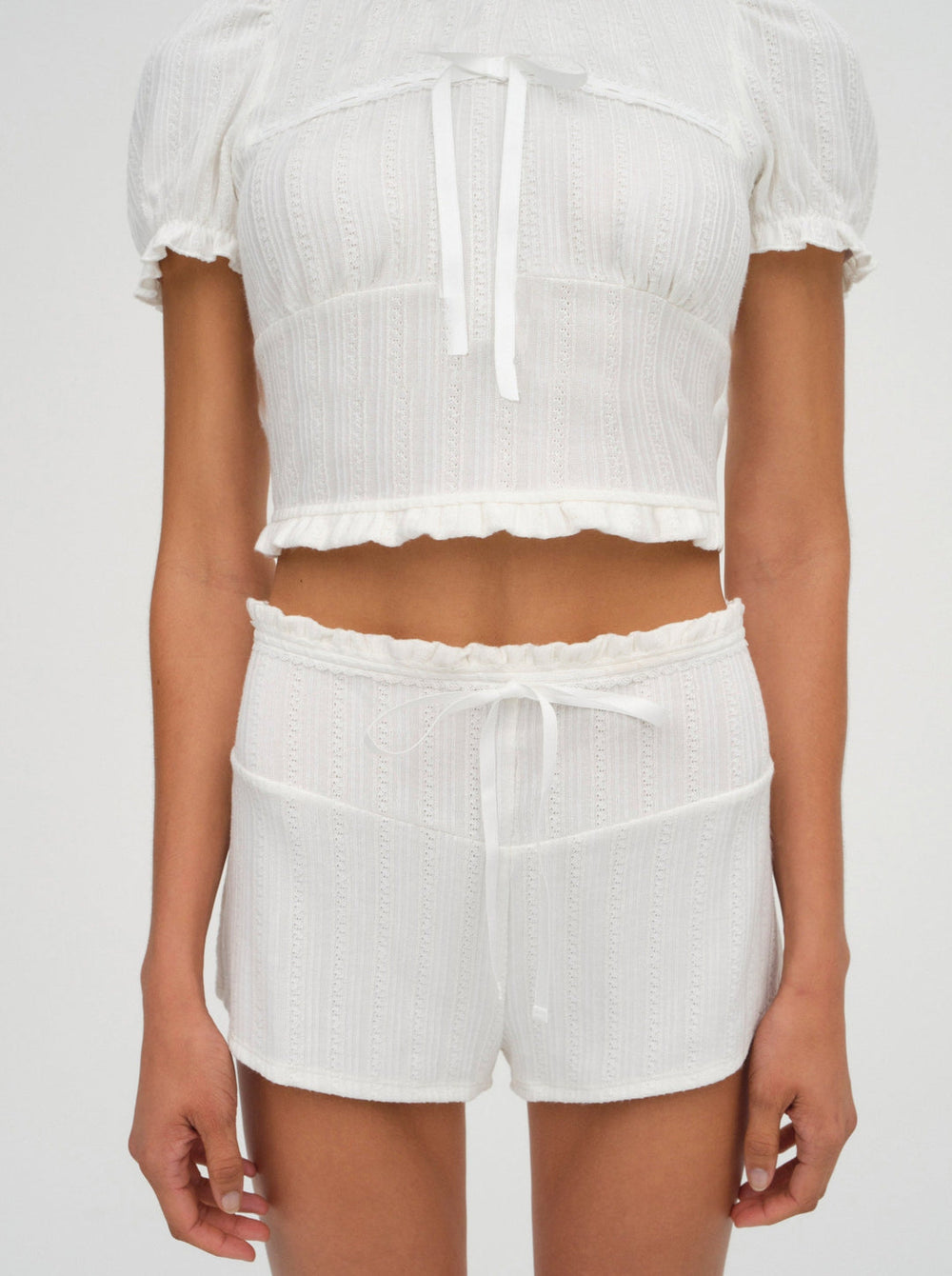 Women Allison Pointelle Short - White