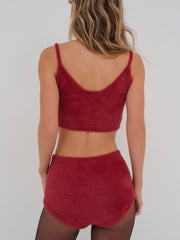 Women Fiona Crop Top - Red