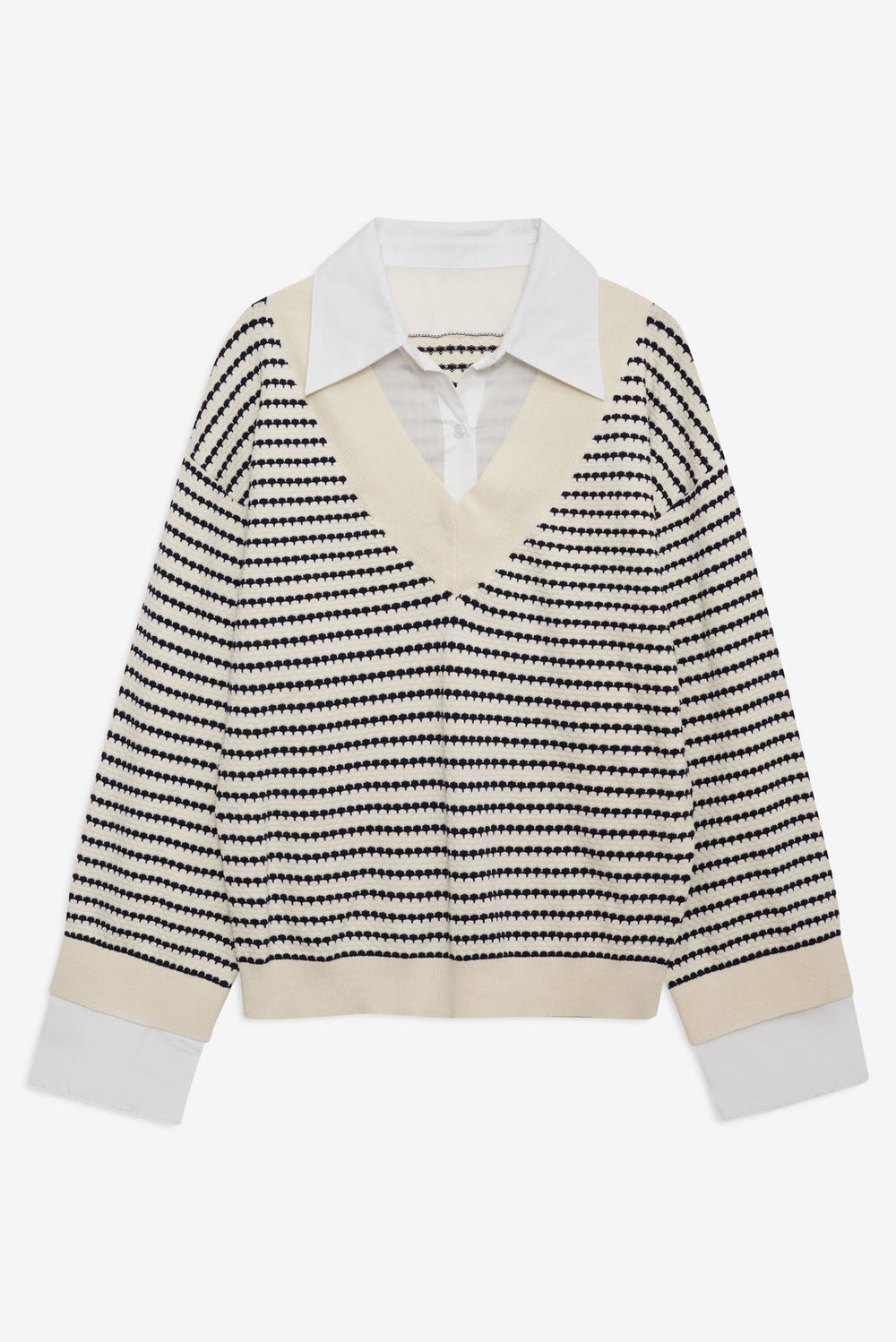 Women Regatta Stripe Knit Sweater - Cream
