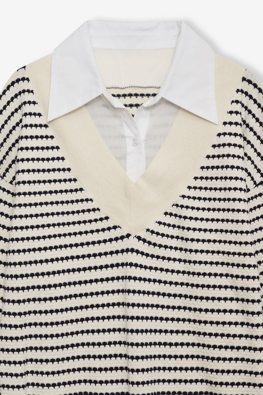 Women Regatta Stripe Knit Sweater - Cream