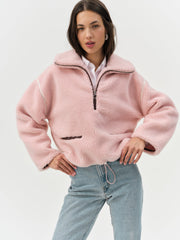 Women Melody Pullover Sherpa Jacket - Pink