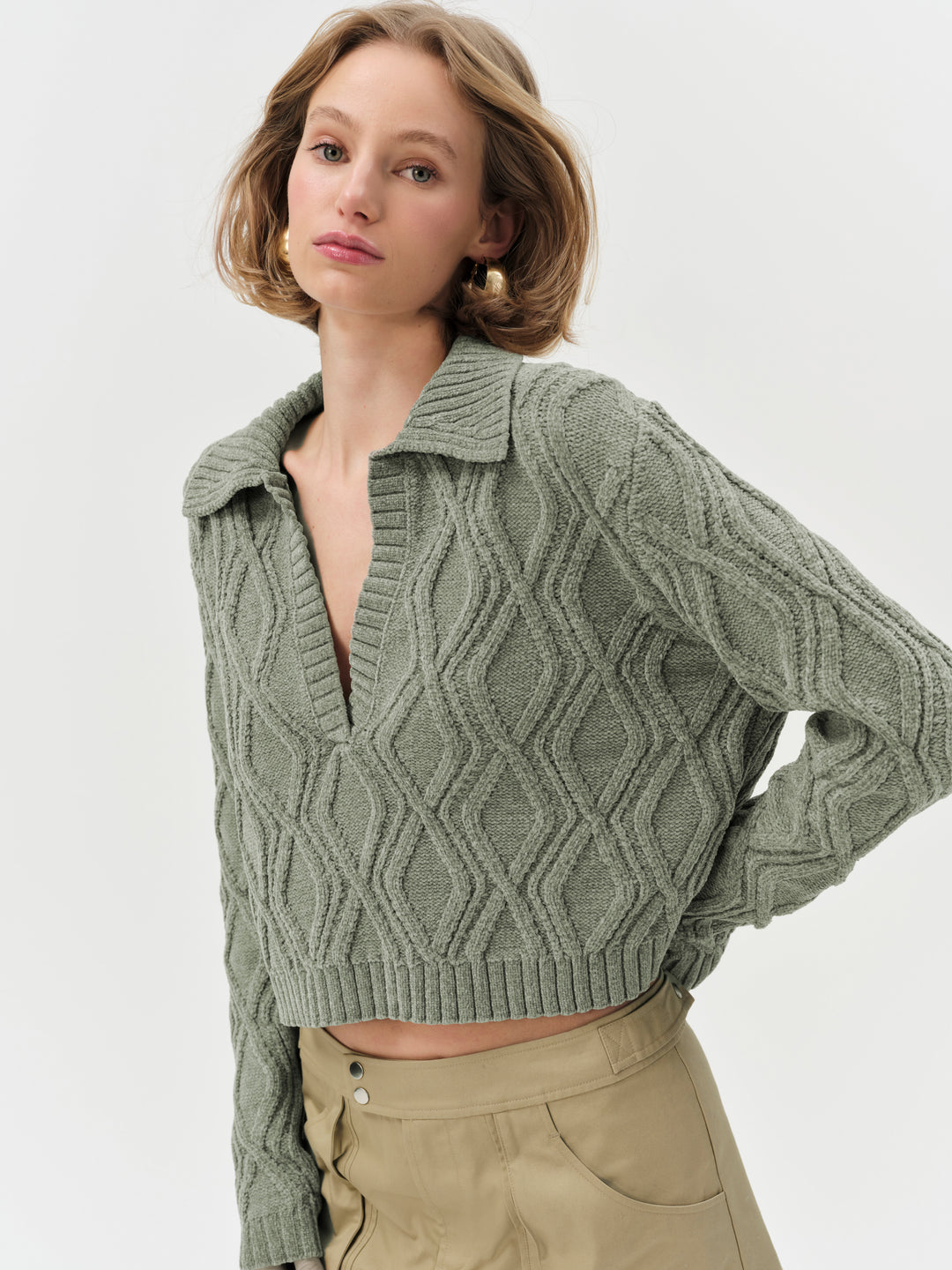 Women Madison Chenille Polo - Green