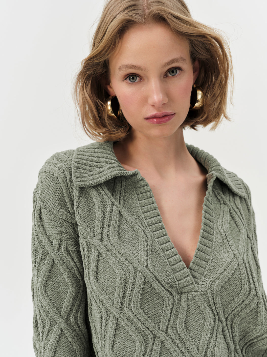 Women Madison Chenille Polo - Green