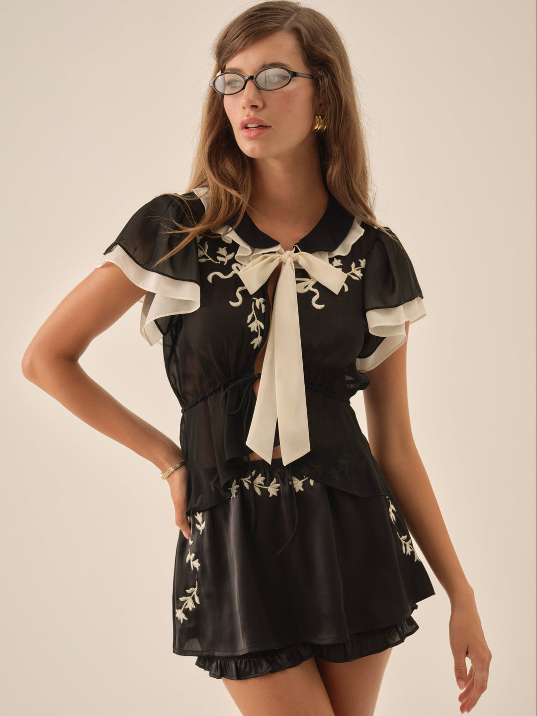 Women Emmie Chiffon Skort - Black