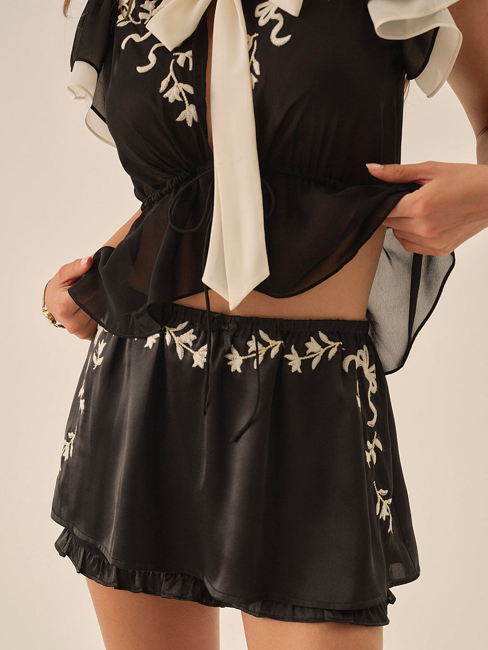 Women Emmie Chiffon Skort - Black