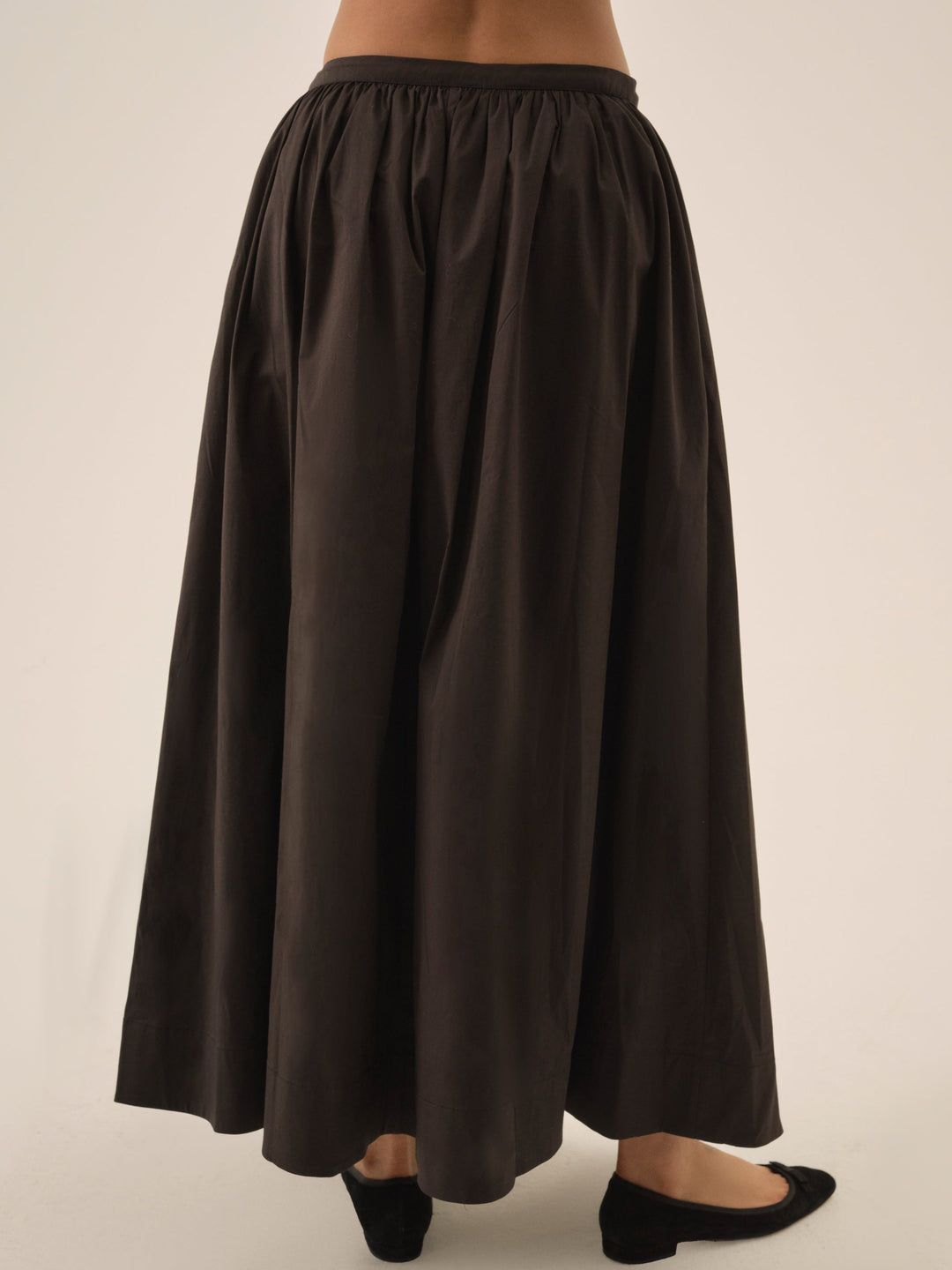 Women Train Station Poplin Maxi Skirt - Black