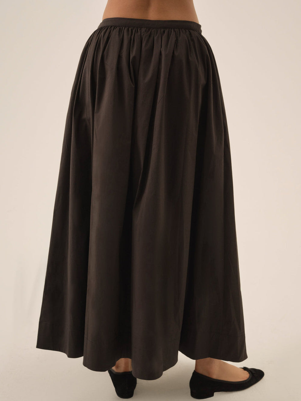 Women Train Station Poplin Maxi Skirt - Black