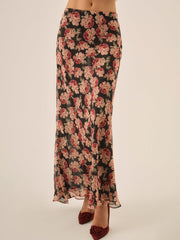 Women Belmond Floral Maxi Skirt - Black