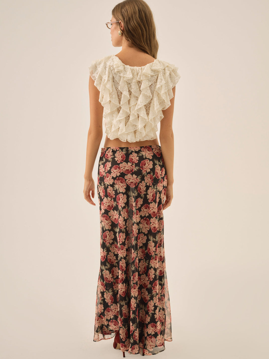 Women Belmond Floral Maxi Skirt - Black
