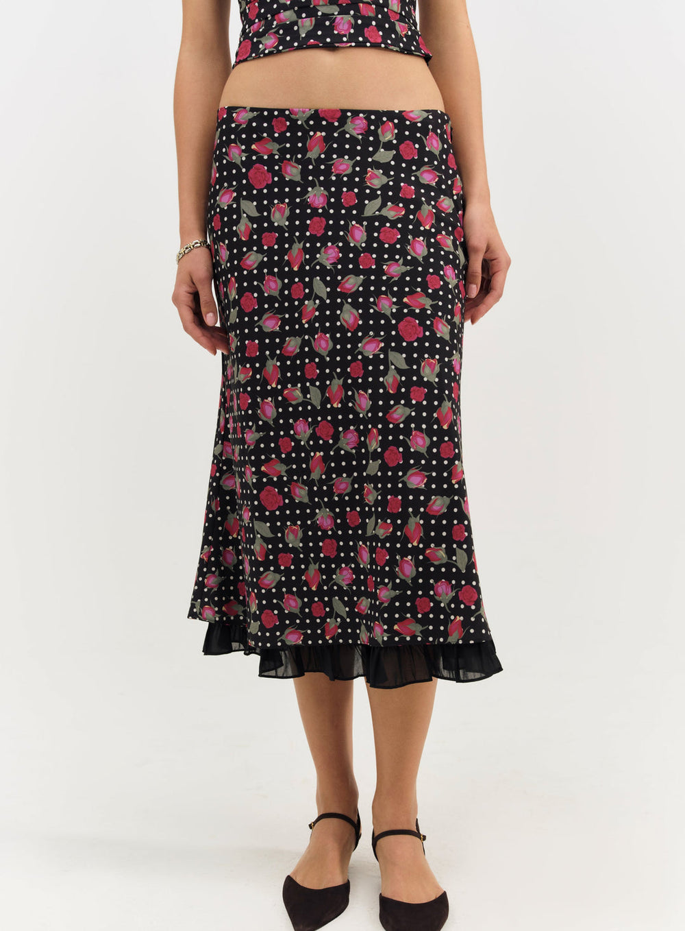 Women Betty Bud Midi Skirt - Black