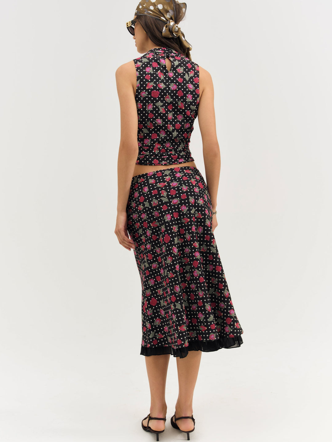 Women Betty Bud Midi Skirt - Black