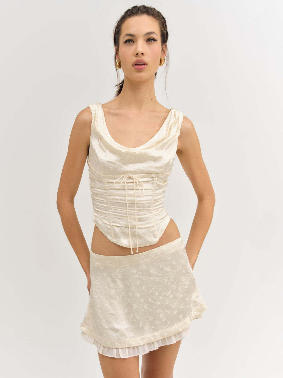 Women Carla Jacquard Mini Skirt - Cream