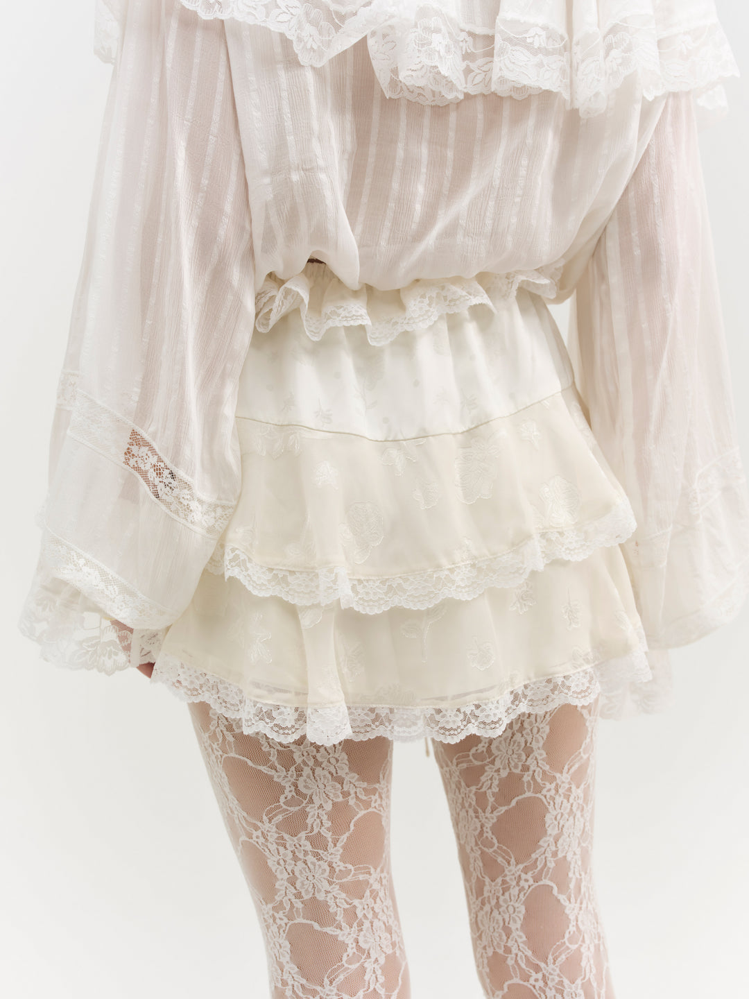 Women Jeanne Jacquard Mini Skirt - Cream