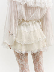 Women Jeanne Jacquard Mini Skirt - Cream