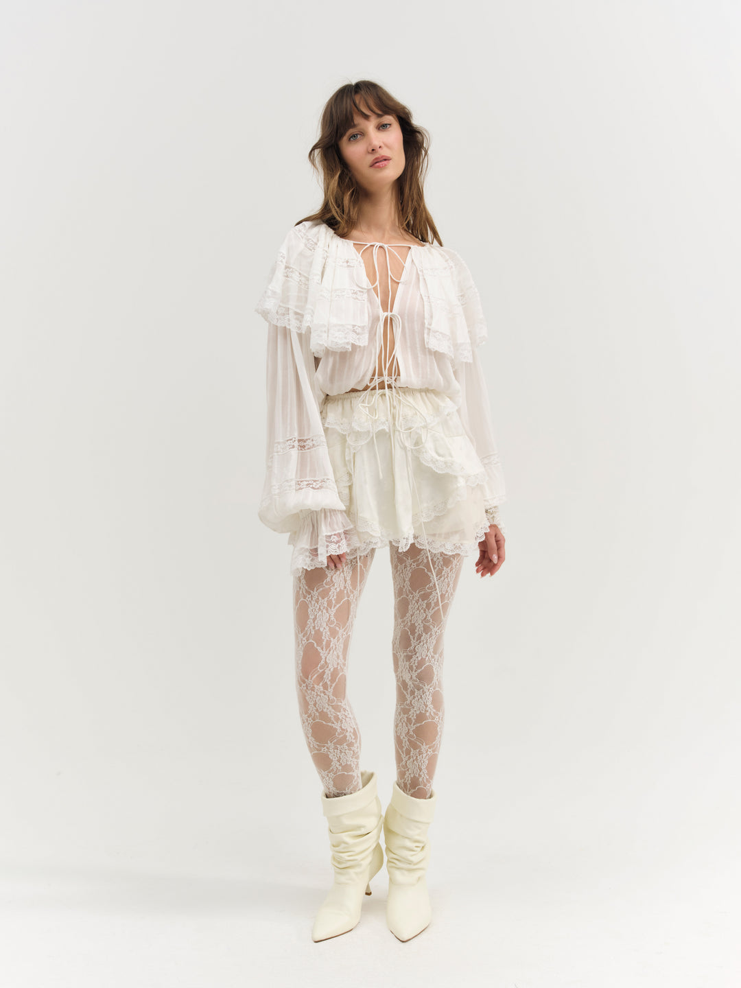 Women Jeanne Jacquard Mini Skirt - Cream
