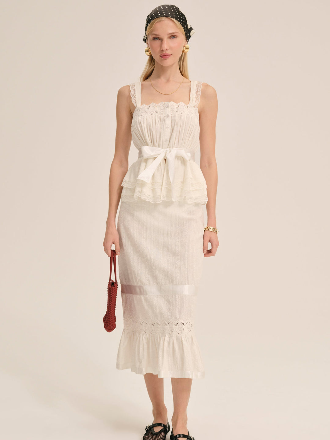 Women Sweet Summer Midi Skirt - White