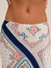 Women Summer Scarf Midi Skirt - Blue
