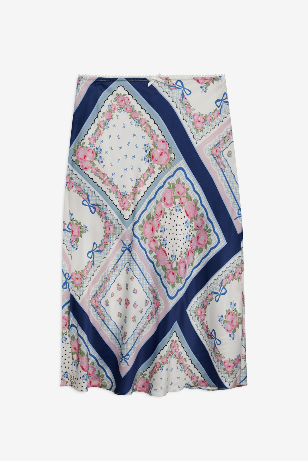 Women Summer Scarf Midi Skirt - Blue
