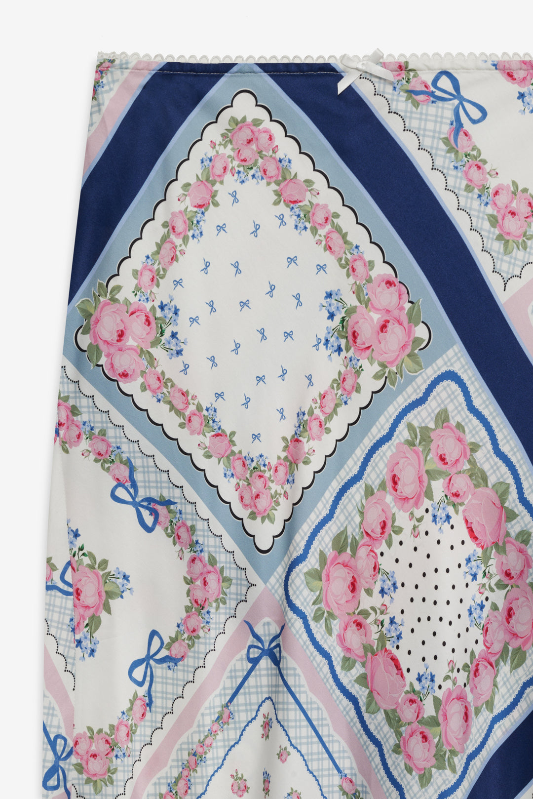 Women Summer Scarf Midi Skirt - Blue