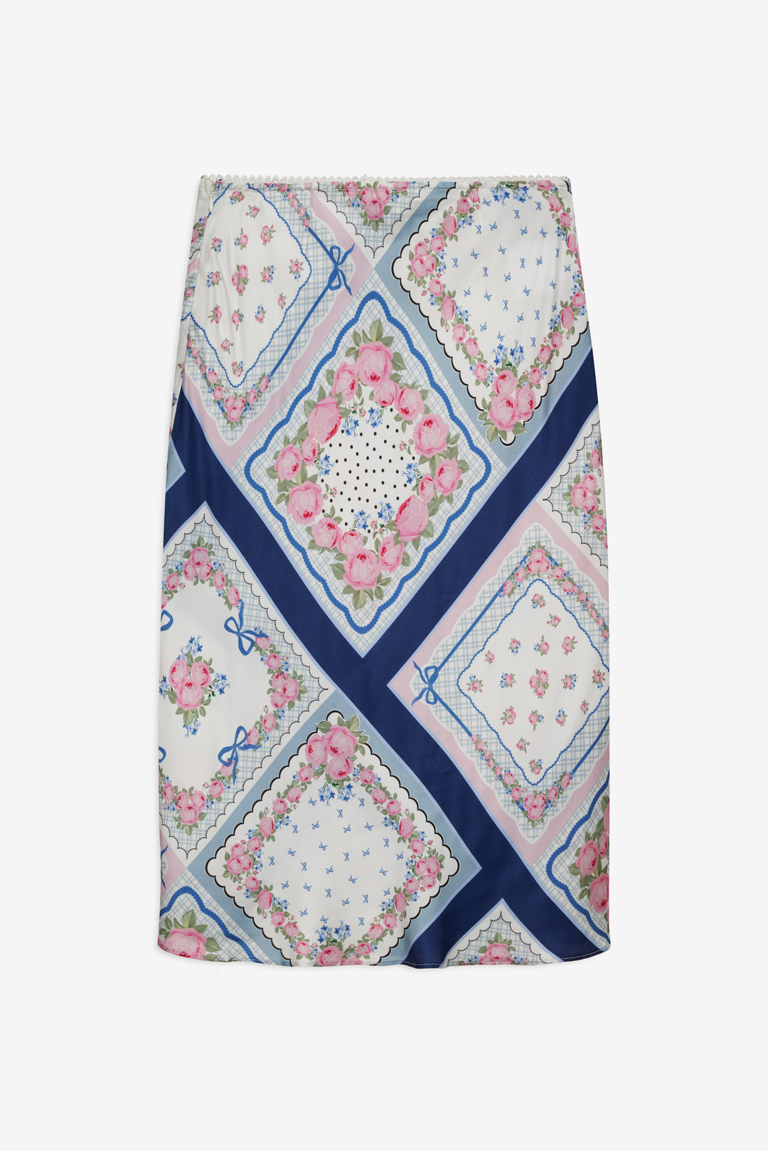 Women Summer Scarf Midi Skirt - Blue