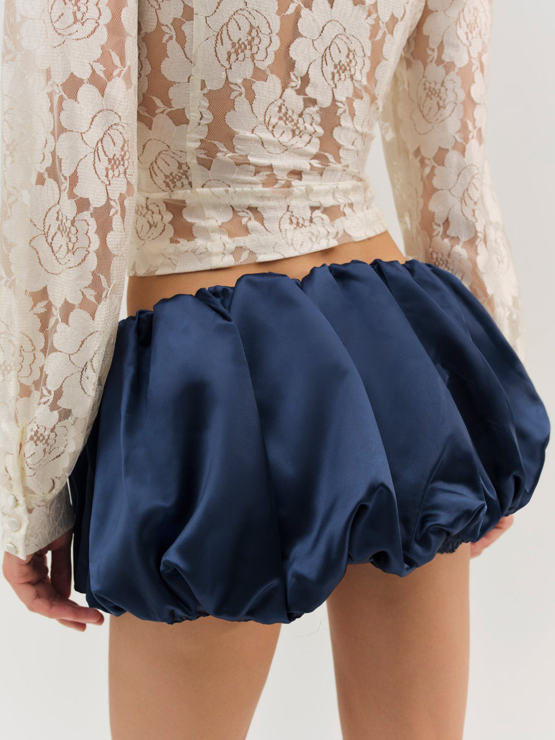 Women Lena Bubble Mini Skirt - Navy