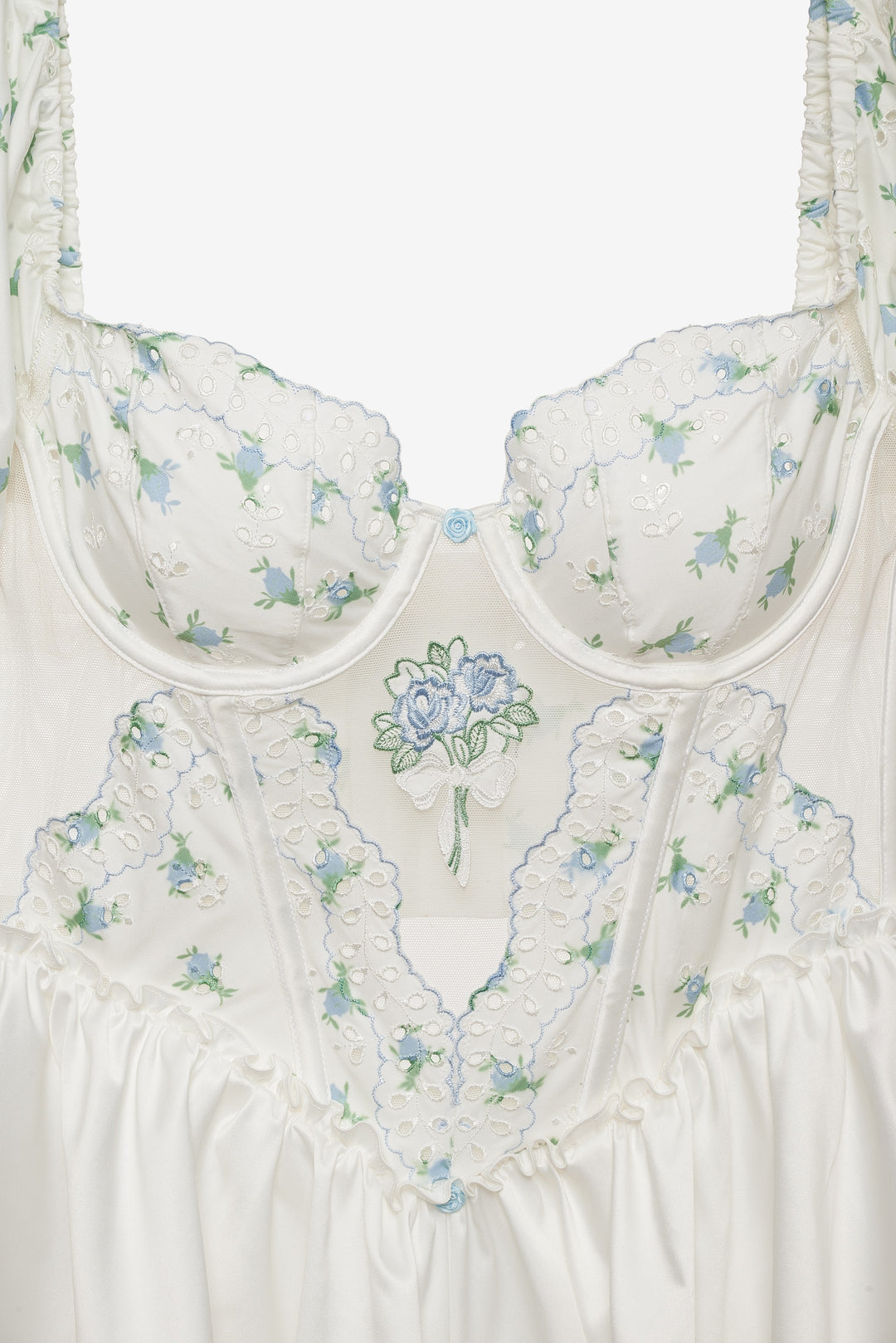 Women Budding Blossom Sleep Romper - White