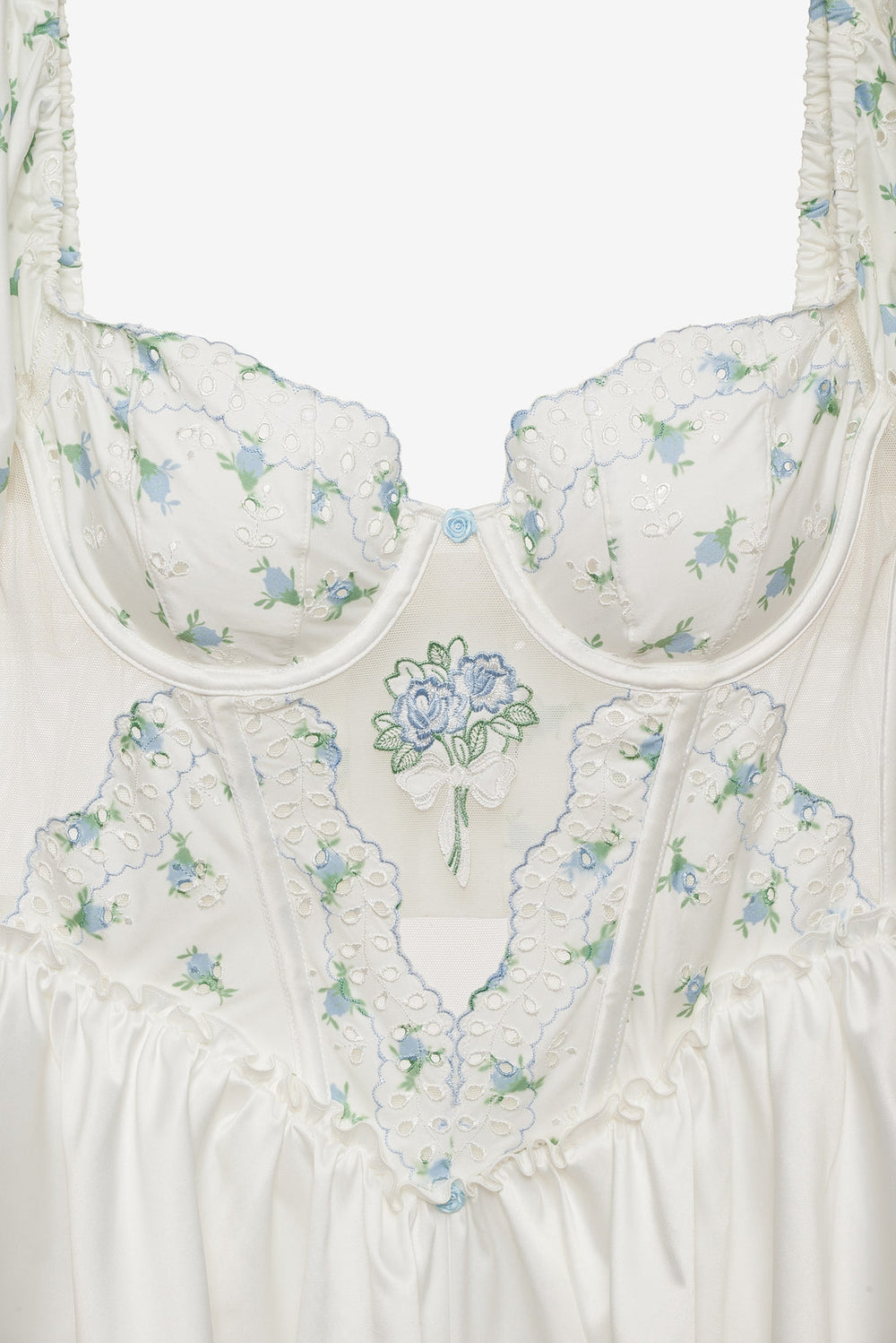 Women Budding Blossom Sleep Romper - White