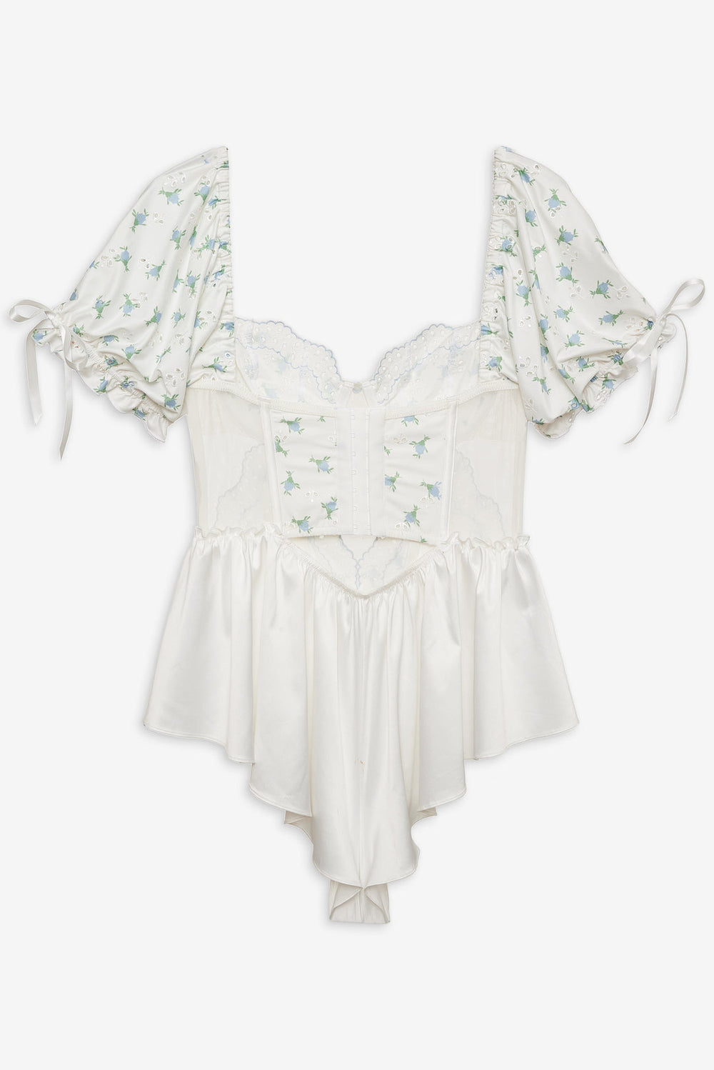 Women Budding Blossom Sleep Romper - White