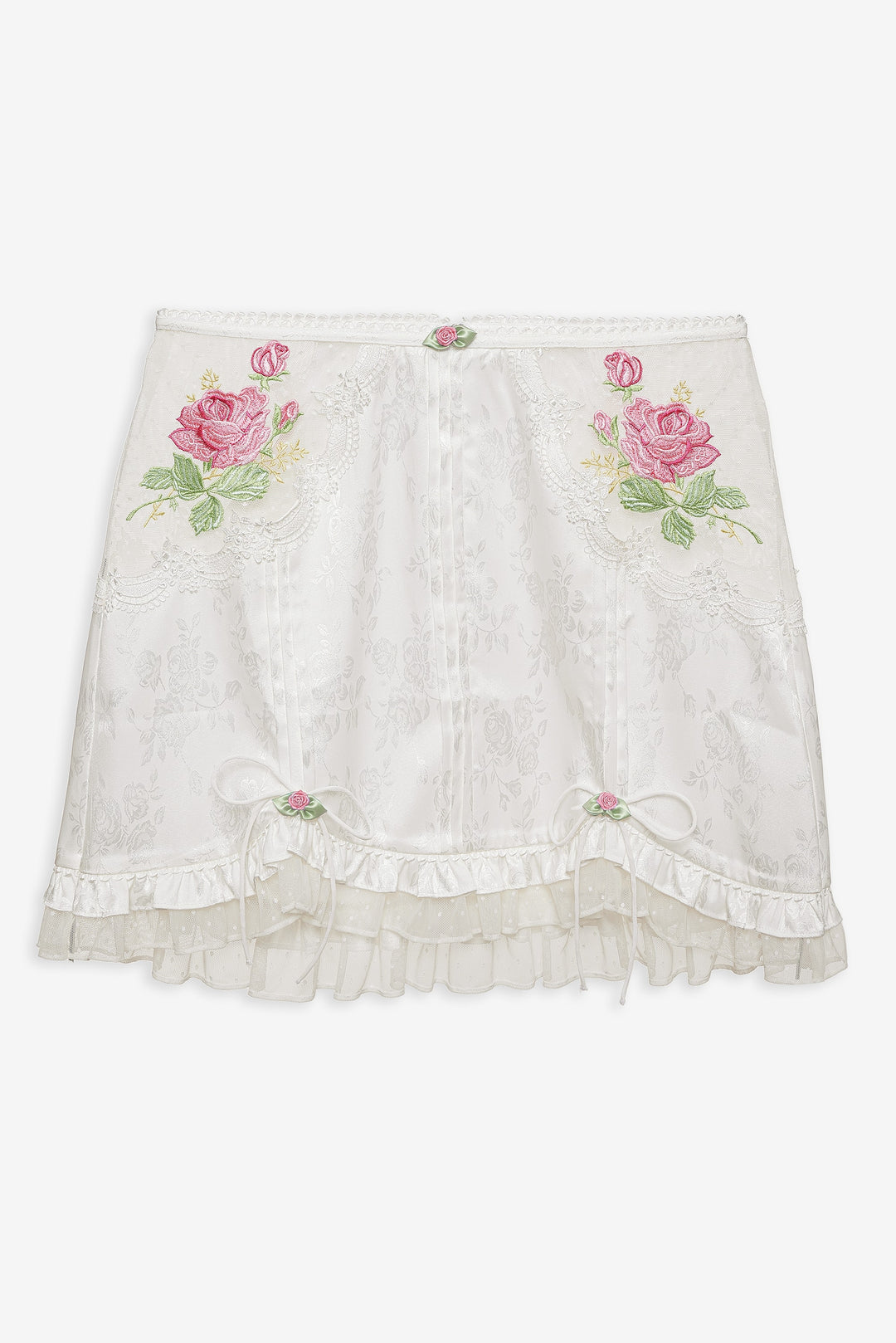 Women Heirloom Rose Slip Skirt - White