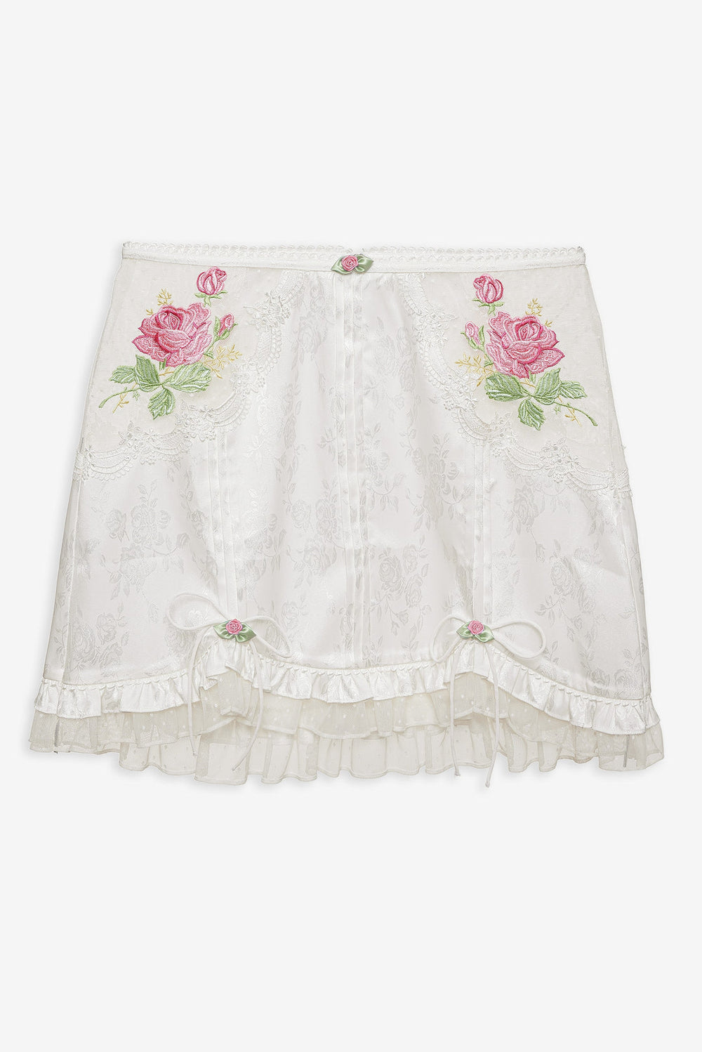Women Heirloom Rose Slip Skirt - White