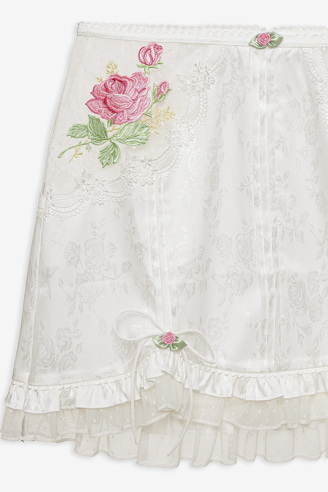 Women Heirloom Rose Slip Skirt - White