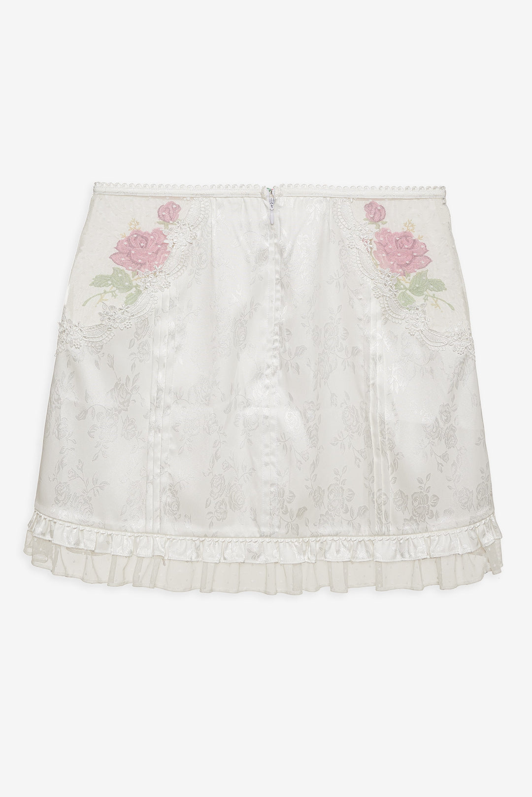 Women Heirloom Rose Slip Skirt - White