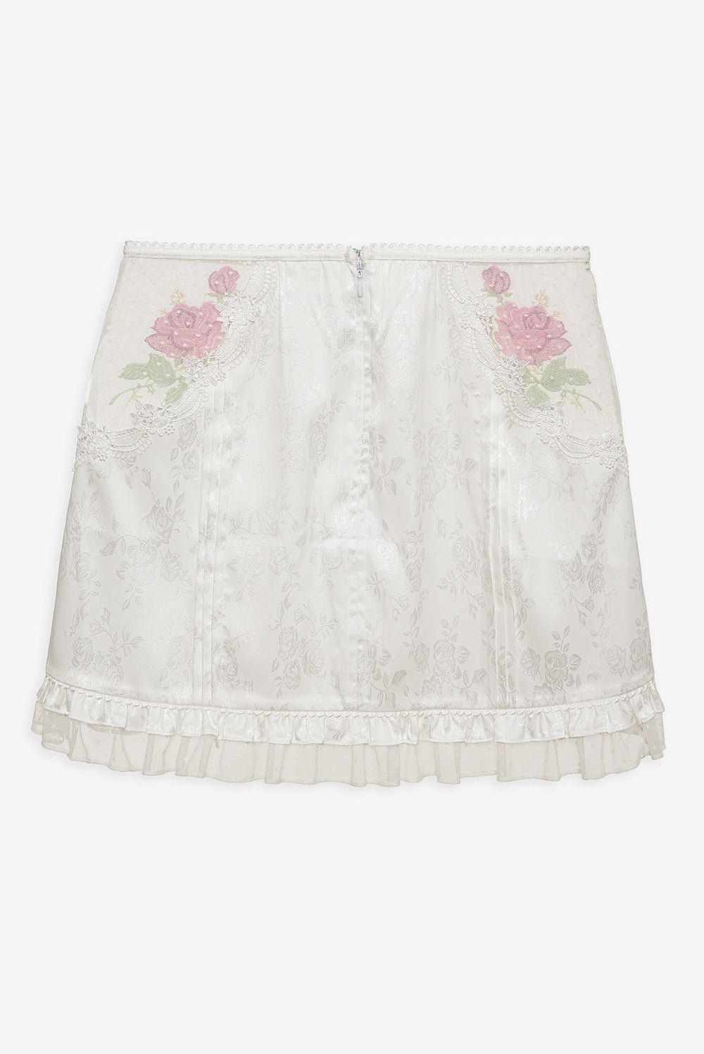 Women Heirloom Rose Slip Skirt - White
