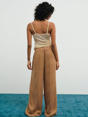 Women Clarabell Wide-Leg Pant - CAMEL