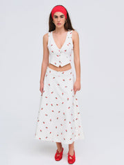 Women Talia Midi Skirt - Cream
