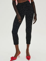 Women Midnight Velvet Capri Pant - Black