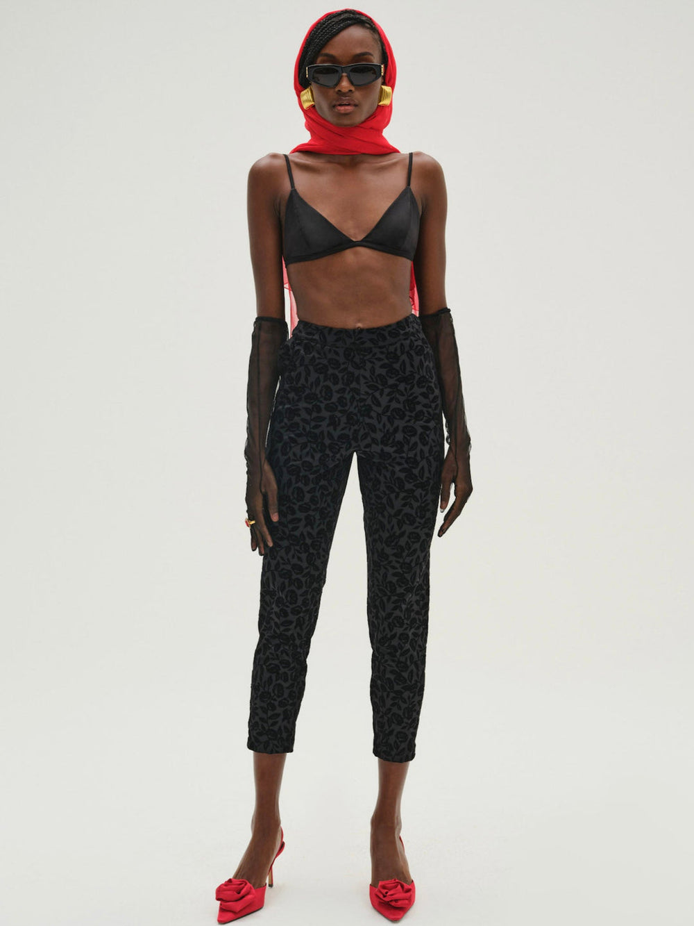 Women Midnight Velvet Capri Pant - Black