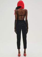 Women Midnight Velvet Capri Pant - Black