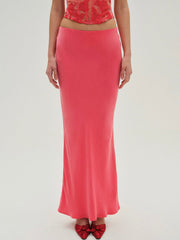 Women Lena Maxi Skirt - Red