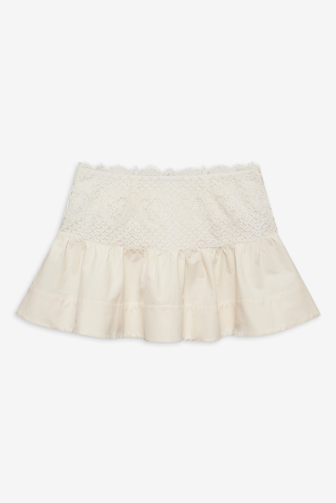Women Doily Lace Mini Skirt - Cream