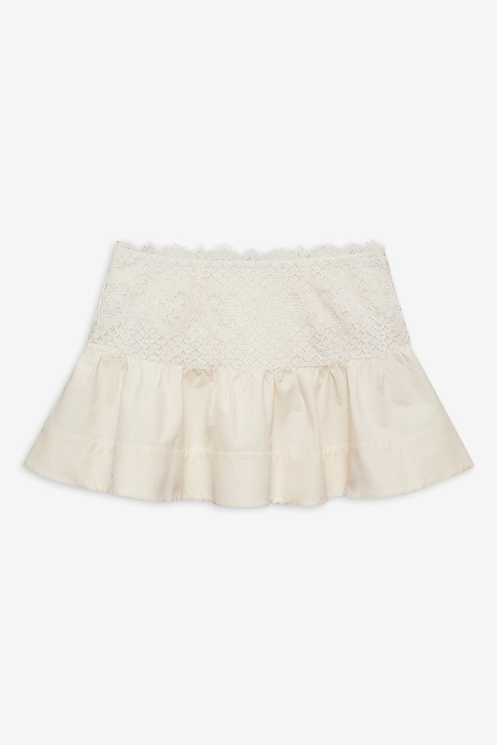 Women Doily Lace Mini Skirt - Cream